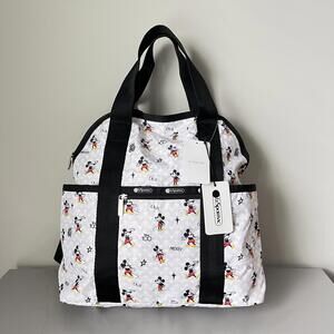 Lesportsac 100 DisneyMickey Mouse Embroidery Double Trouble Backpack NWT
